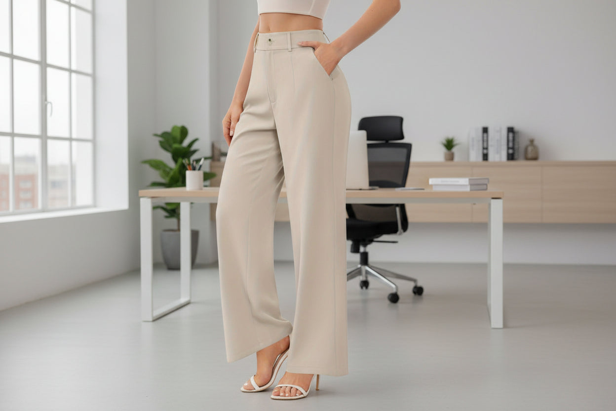 Tailored Suit Pants with Pockets – Women's Elegant Office Trousers