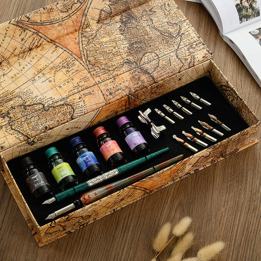 Calligraphy Practice Straight Stick Flat Tip Dip Pen Set - Your Mystical Journal Time