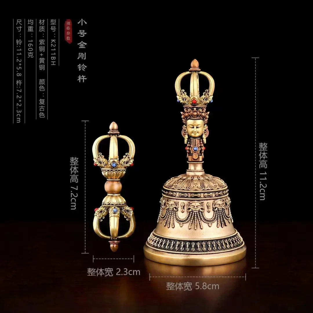 Five-Pronged Vajra Dorje – Tri-Tone Copper Ritual Pestle - A Mystic Absolute