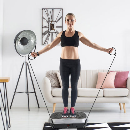 Vibration Plate Exercise Machine with Resistance Bands & Remote