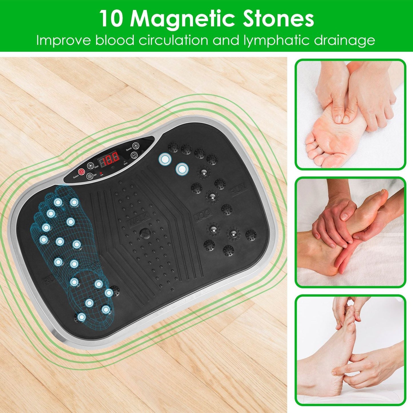 Vibration Plate Exercise Machine with Resistance Bands & Remote