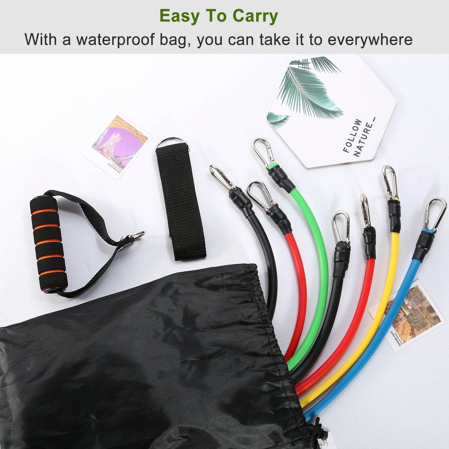 11-Piece Resistance Bands Set – Up to 100 lbs