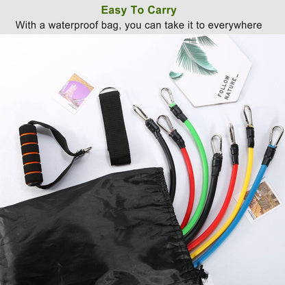 11-Piece Resistance Bands Set – Up to 100 lbs