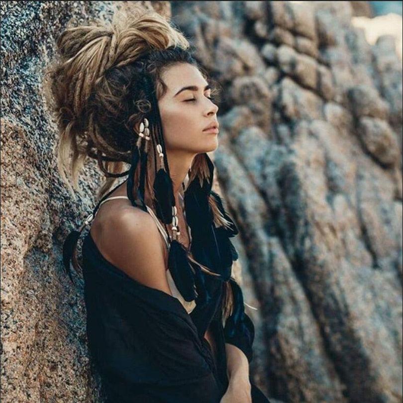 Boho Feather Crown Headband – Festival & Party Hair Accessory