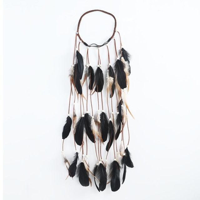 Boho Feather Crown Headband – Festival & Party Hair Accessory