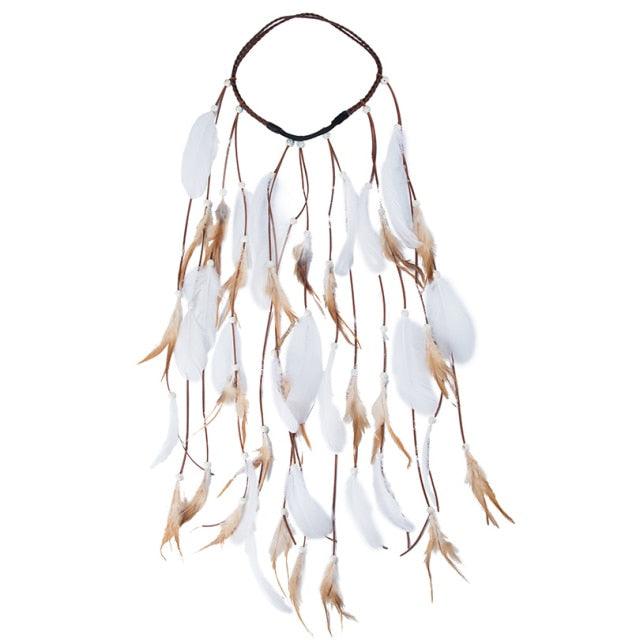 Boho Feather Crown Headband – Festival & Party Hair Accessory