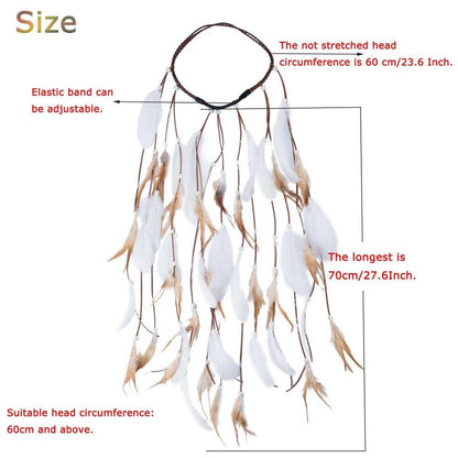 Boho Feather Crown Headband – Festival & Party Hair Accessory