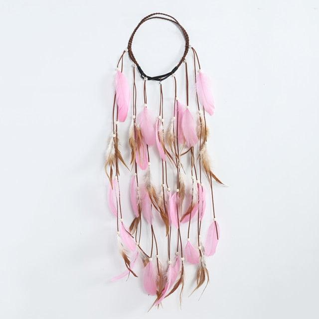 Boho Feather Crown Headband – Festival & Party Hair Accessory