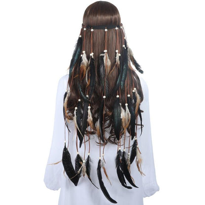 Boho Feather Crown Headband – Festival & Party Hair Accessory