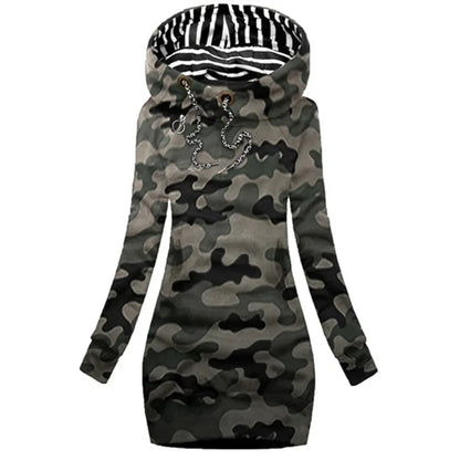 Casual Sweater Dress - Slim Fit Long Sleeve Pullover Sweatshirt