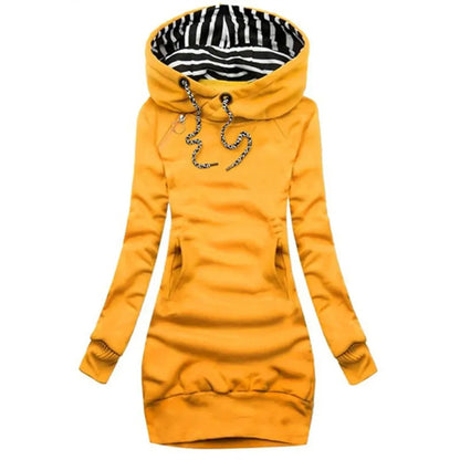Casual Sweater Dress - Slim Fit Long Sleeve Pullover Sweatshirt