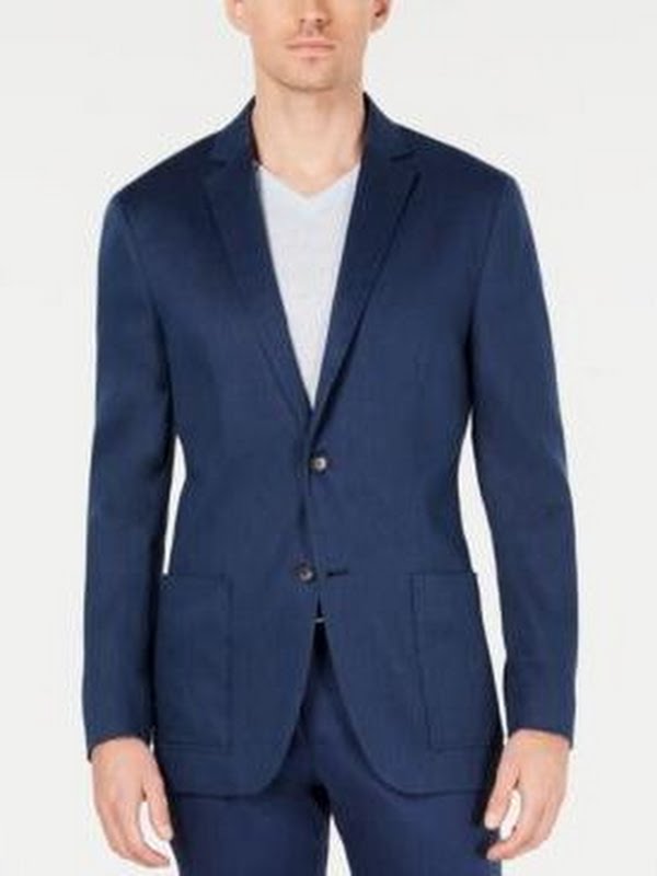 Alfani Mens Herringbone Stretch Linen Blazer - Act Fast!